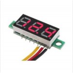 0.28inch 0-100 3 kablolu DC Voltmeter Kırmızı