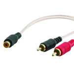 2RCA ERKEK - 1RCA DİŞİ KABLO (ŞEFFAF)